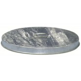 WITT Flat Top Metal Drum Lid with Handle for 55 gallon Drums and Receptacles - 23.75” diameter, Hot Dip Galvanized